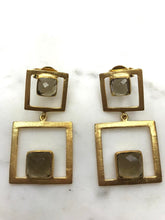 smoky square earrings