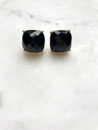 Onyx Square Stud Earrings