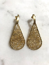 gold mesh drop earrings