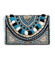 Beaded purse blue