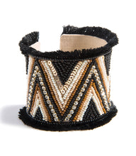 beaded chevron cuff