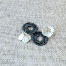 Black & White Floral Earrings