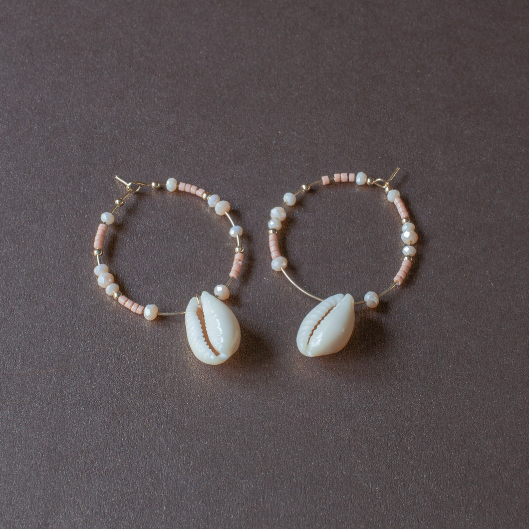 pale peach hoops earrings