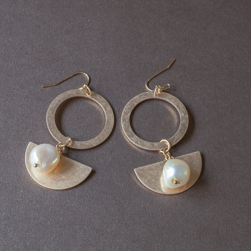 geometric circle earrings