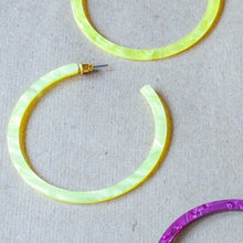 Fun Colorful Resin Hoop Earrings