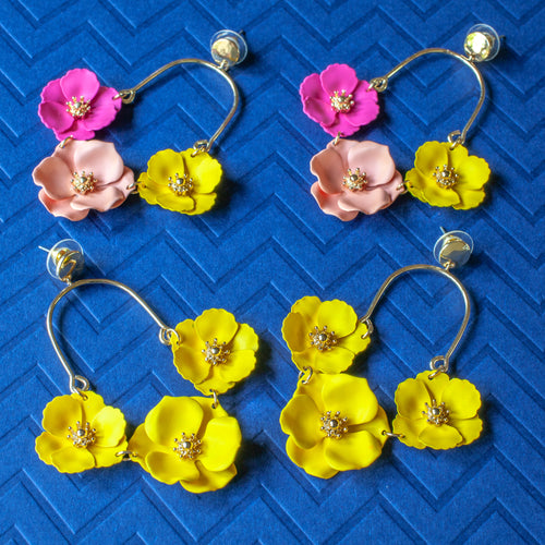floral statement earrings