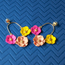 colorful flower earrings