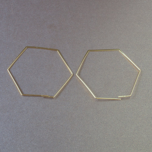 hexagon hoop earrings