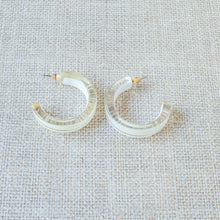 white summer earrings