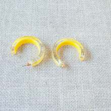 yellow acrylic hoop earrings