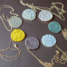 Woven pendant long necklace