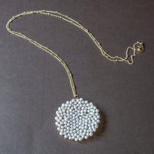 milky pale pink pendant long necklace