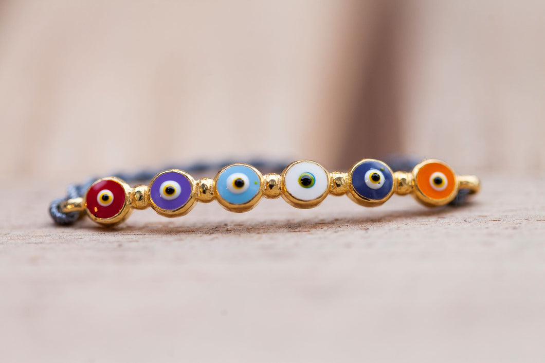 Buy Pipa Bella by Nykaa Fashion Blue Evil Eye Gold Plated Open Bracelet  Online