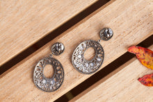 oxidized silver & stone earrings
