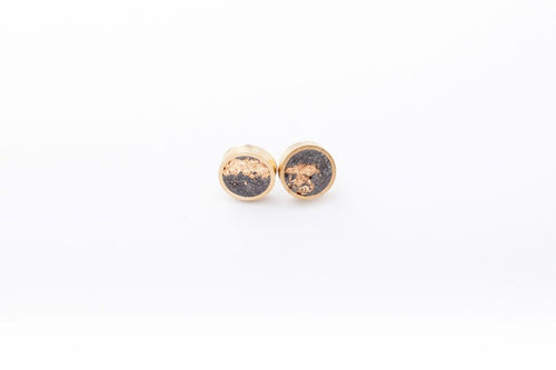 stud earrings black gold