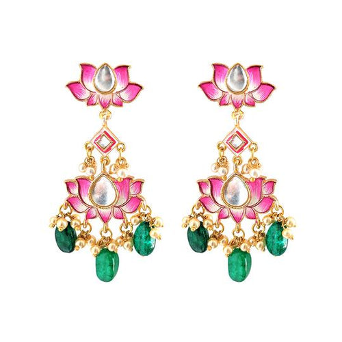 lotus statement earrings