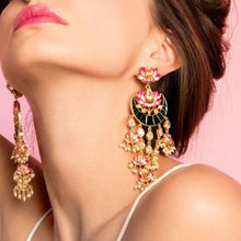 pink diwali earrings