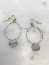 marble bead hoop earrings
