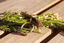 silver gold flower ring