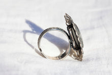glass silver party ring