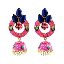 pink statement earrings