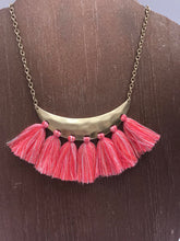 coral fringe necklace