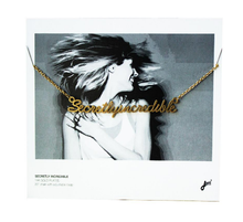 script necklace gold