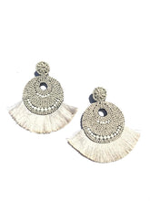 Sofia Beaded Fringe Earrings - Fire Colors