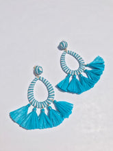 striped raffia earrings