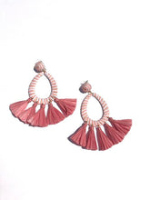 striped raffia earrings