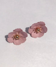 pink flower earrings