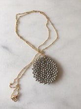 beaded pendant necklace grey