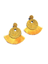 Sofia Beaded Fringe Earrings - Fire Colors