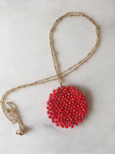 beaded pendant necklace red