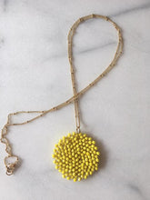 beaded pendant necklace yellow