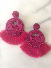 Pink fringe earrings 