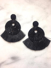 Black fringe earrings 