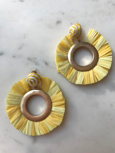 fringe round earrings