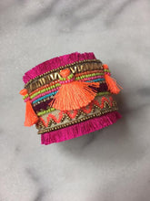 Vibrant Beaded Cuff- Hot Pink