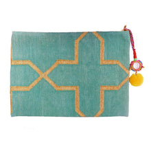 seafoam oversized clutch bag