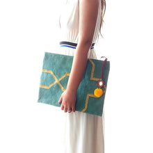 oversized dhurrie clutch bag