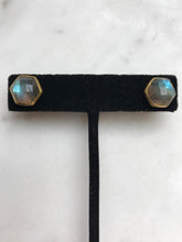 Hexagon Stone Stud Earrings