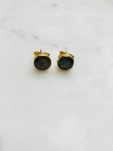 Hexagon Stone Stud Earrings