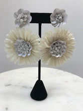 white flower earrings